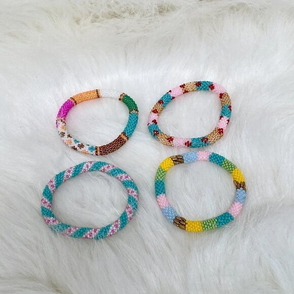 HAND CRAFTED in Nepal Beaded Bracelets (set of 4) #1006 - Picture 8 of 8